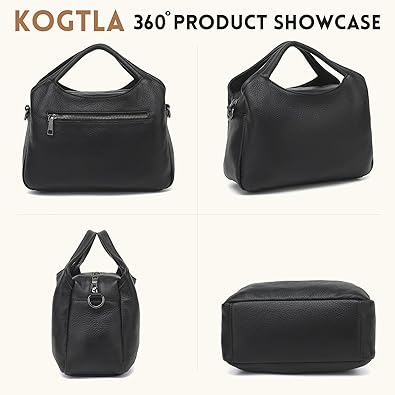 Genuine Leather Purses for Women, Crossbody Shoulder Bags with Top-Handle, Tote Satchel Handbags