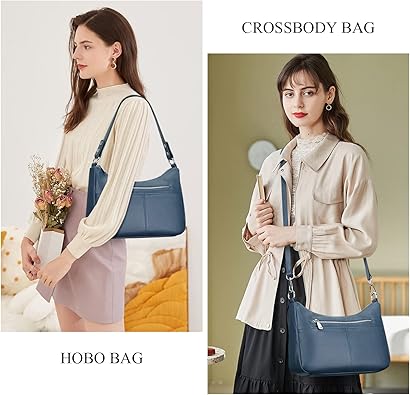 Soft Leather Handbags for Women Crossbody Purses Multi Pockets Shoulder Bags Messenger Bag Medium